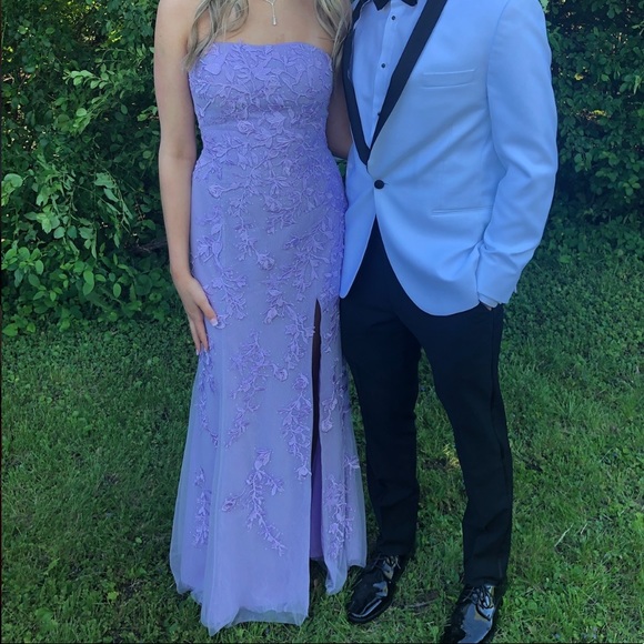 Sherri Hill 53345 Lavender Lace Strapless Prom Dress - Still available PROM ‘24 - Picture 5 of 10